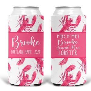 Lobster Party Huggers. Lobster Bachelorette or Birthday Party Favors. Personalized Lobster Coolers! Great Wedding favors!