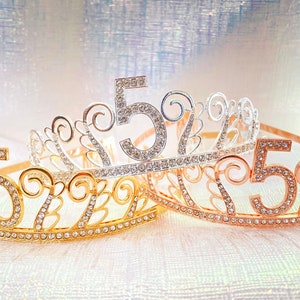 5th Birthday tiara, 5th Birthday Gift, 5th Birthday Party Tiara, 5 Birthday Crown, 5th Birthday Party Decoration, 5 year old girl gift Bild 2