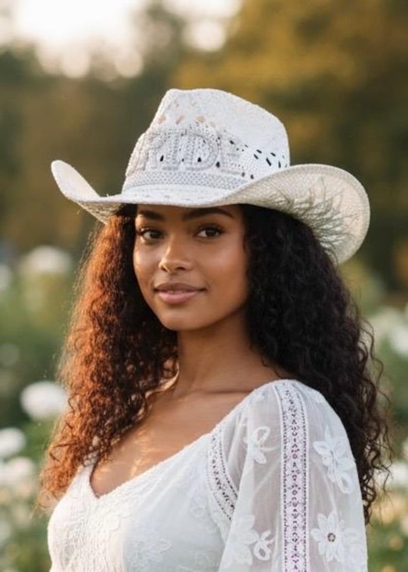 Bride Cowgirl Hat | Bachelorette party hats | Coastal Cowgirl image 4