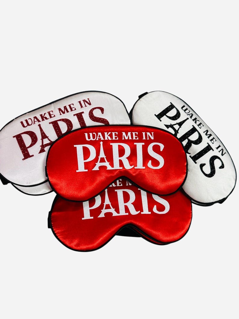Paris Sleep Mask! Paris Bachelorette or Birthday party FAVORS. Girls Weekend gift! image 10
