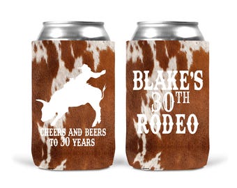 Personalized Western Birthday Party Neoprene Can Coolers