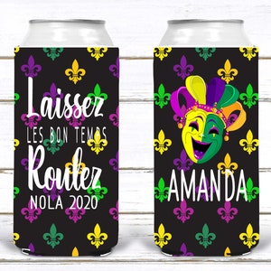 Mari Gras Drinking Team 12 oz Skinny Can Seltzer Koozie