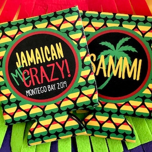 Jamaica Party Favors. Jamaican Vacation Huggers. Jamaica Wedding Favors. Reggae Bachelorette or Birthday Party Favors. Personalized Hugger
