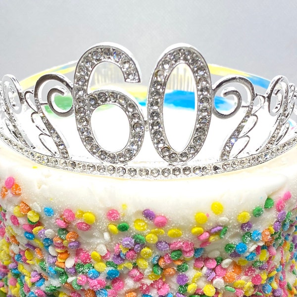 60th Birthday tiara, Birthday Headband, 60th Birthday Party Tiara, 60 Birthday Crown, 60th Birthday Party Decoration, 60th birthday gift!