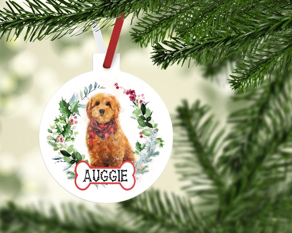 Mini goldendoodle christmas ornament sales