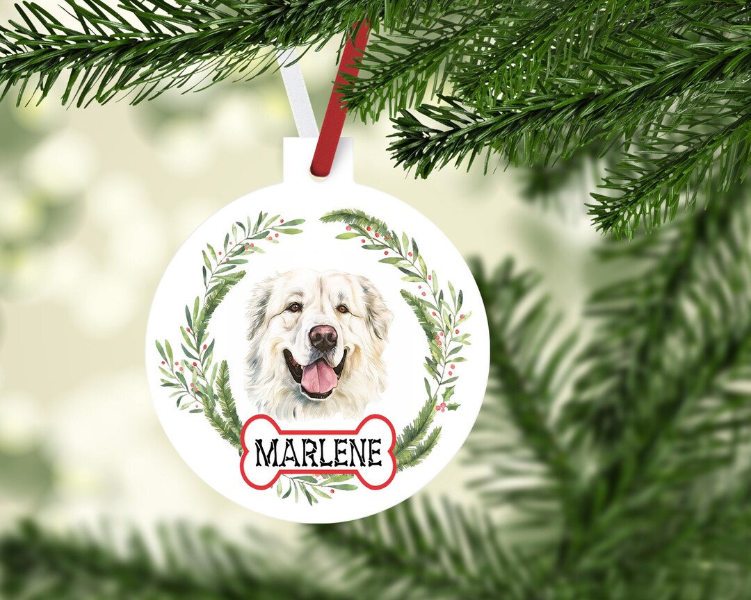 Great Pyrenees Ornaments. Personalized Great Pyrenees Gift Pyrenean