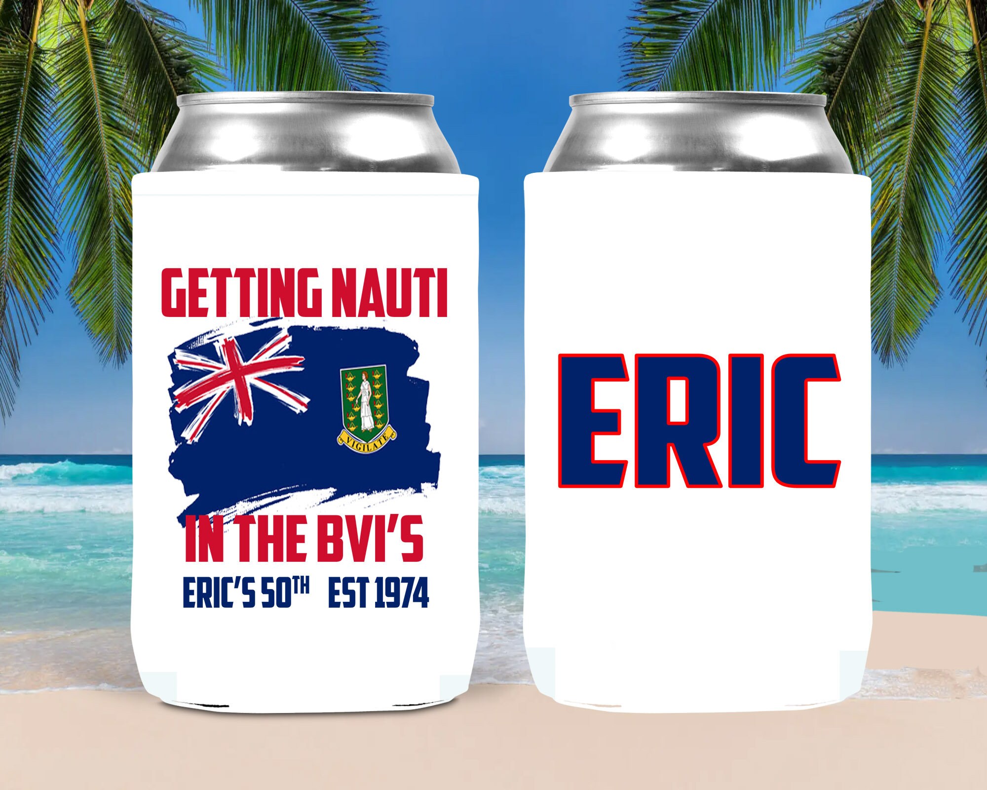 BVI themed favors. Personalized British Virgin Islands gifts. BVI sailing trip favors. BVI Birthday!