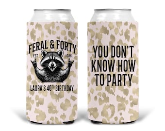 Feral Party Gifts. Personalized Racoon Favors. Forty Birthday, Bachelorette