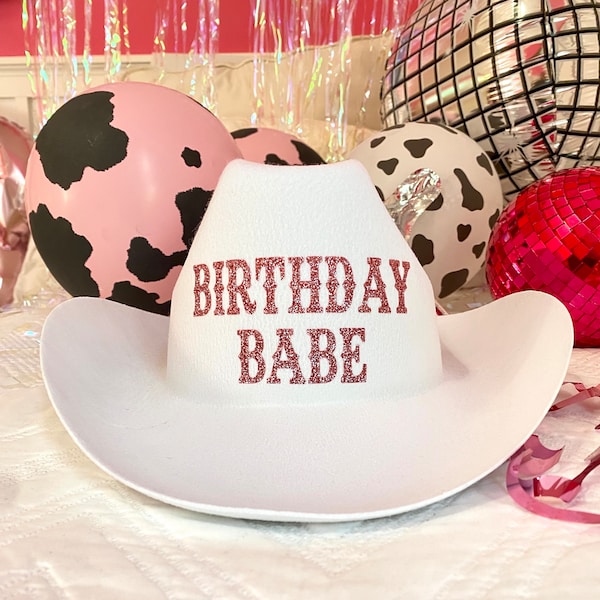 Birthday Cowboy Hats | Cowgirl birthday Gifts | Nashville, Austin Birthday Party Favors | Pink Cowgirl Hats| birthday girl hat