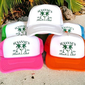 Bach Club Party Hat | Beach Bachelorette Trucker Hats | Last toast on the coast theme Hat | Social Club Bachelorette party favors \