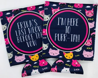 Personalized Cat Bachelorette Party, Getting Meowied Favors