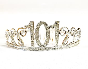 101 Birthday tiara, 101 Birthday Crown, 101st Birthday Party Decoration, 101 gift!