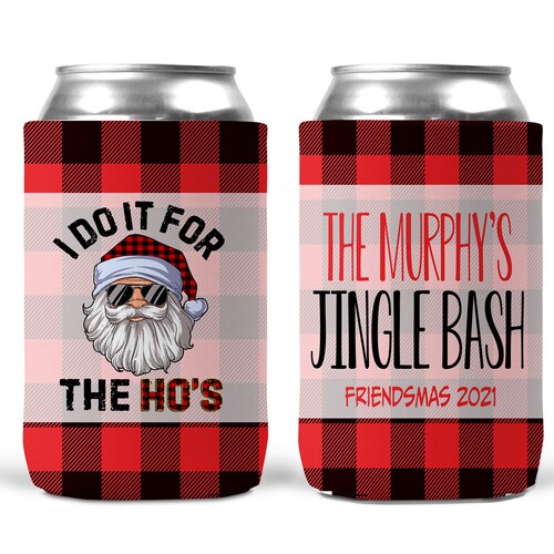 Christmas Party Huggers. Plaid Christmas Bachelorette Coolies. Etsy