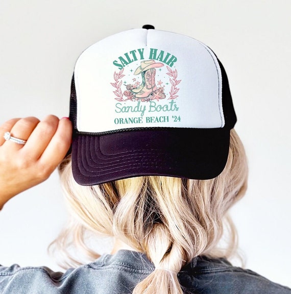 6 Coastal Cowgirl Trucker Hats Beach Bachelorette Party Favors Beach Bachelorette Trucker Hats, Costal Bachelorette Party  main image 3