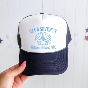 Social Club Trucker Hats | beach Birthday Hat | Beach Bachelorette or Birthday party favors | Coastal Party hats | Beach Club