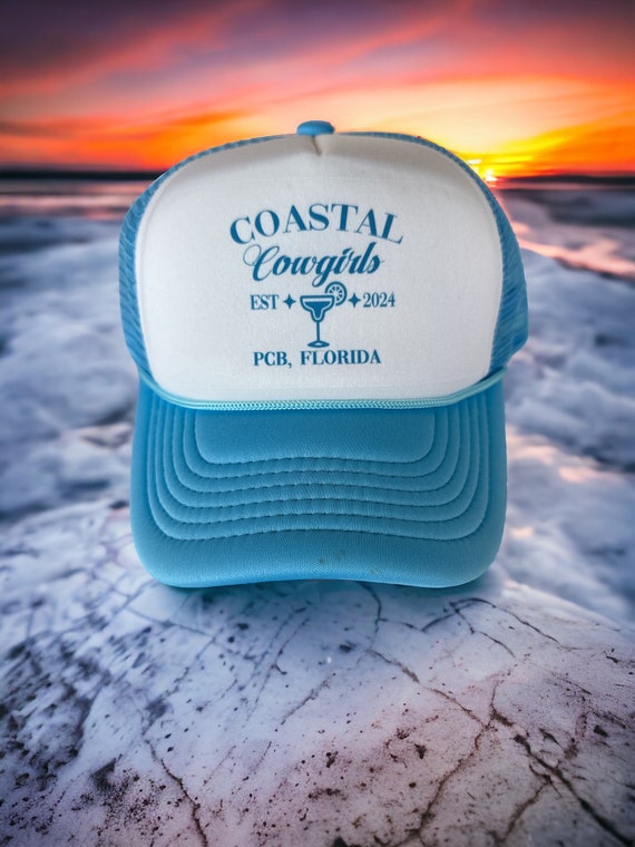 6 Coastal Cowgirl Trucker Hats Beach Bachelorette Party Favors Beach Bachelorette Trucker Hats, Costal Bachelorette Party  main image 4