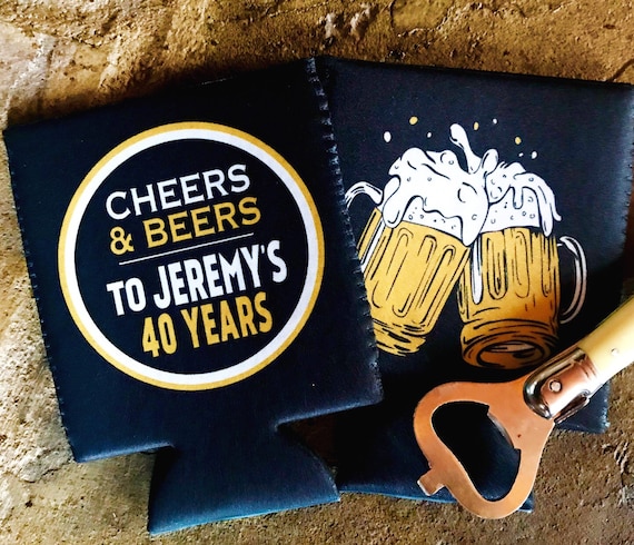 Beers and Cheers Party Huggers. 21 30 40 50 Beer Birthday Favors Bachelor  Party Gifts. Cheers and Beers Party Favors. Birthday Party Favors 