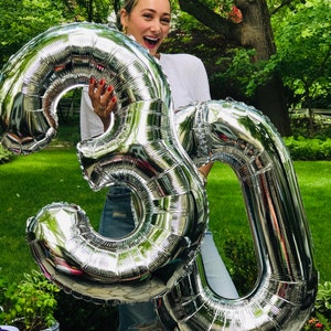 Number Balloons | Birthday Party Decoration | Any Birthday Balloons | Large 34" Foil Birthday Party Balloon | Number Party Balloons