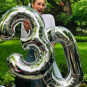 Number Balloons | Birthday Party Decoration | Any Birthday Balloons | Large 34&quot; Foil Birthday Party Balloon | Number Party Balloons
