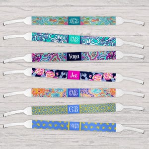 Blues Beach Neoprene Sunglass Strap. Personalized sunglass holders. Custom Bachelorette Party favors!