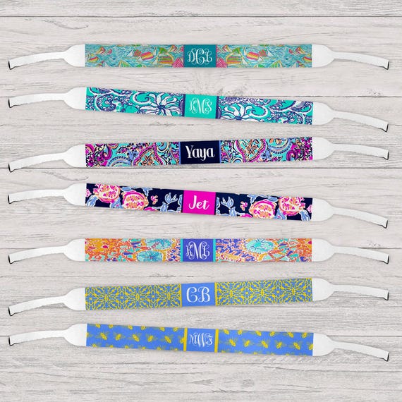 Blues Beach Neoprene Sunglass Strap. Personalized sunglass holders. Custom Bachelorette Party favors!