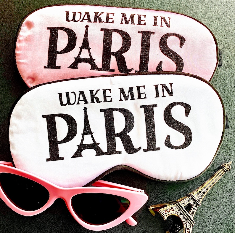 paris sleep mask, paris vacation gifts, paris party favors