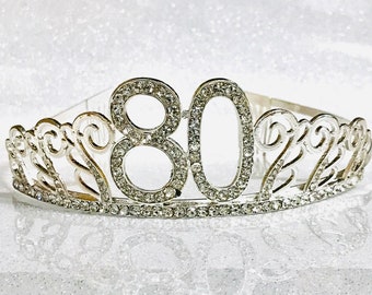 80th Birthday tiara, 80 Crown, cake topper, 80 gift!