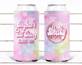 70's Disco Theme Party favors. Disco 70's Birthday Party. Disco Dirty 30! Retro disco bachelorette party favors. Slim Can 70's Party Favors