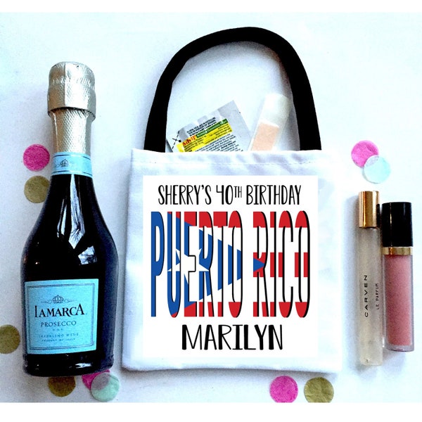 Puerto Rico Hangover Bags. Birthday or Girls weekend Oh Shit Kits! Puerto Rico Bachelorette bag. Puerto Rico Trip Favor Bag. Recovery Bag