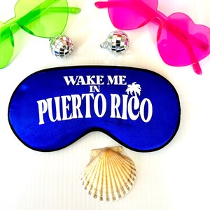 Puerto Rico Sleep Mask! Puerto Rico Bachelorette Favors. Puerto Rico Birthday FAVORS. Puerto Rico party bags! Puerto Rico vacation favors!