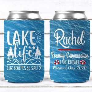 Lake Life Personalized Huggers. Lake or River Party Favors. Float Trip Favors! Bachelor or  Bachelorette Tubing Party Favors!