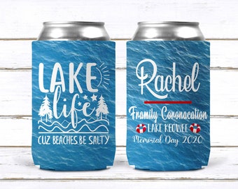 Lake Life Personalized Huggers. Lake or River Party Favors. Float Trip Favors! Bachelor or  Bachelorette Tubing Party Favors!