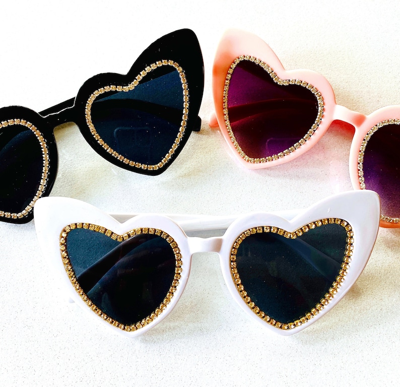 Heart Sunglasses Bachelorette Veil Bride Straw Birthday Party Favors Bachelorette Party Favors Bride Sunglasses Bridesmaid gift image 3