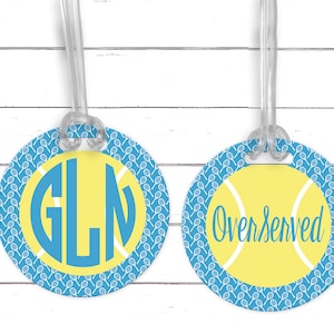 Tennis Bag Tag. Tennis team gifts! Tennis party favors. Tennis coach gift