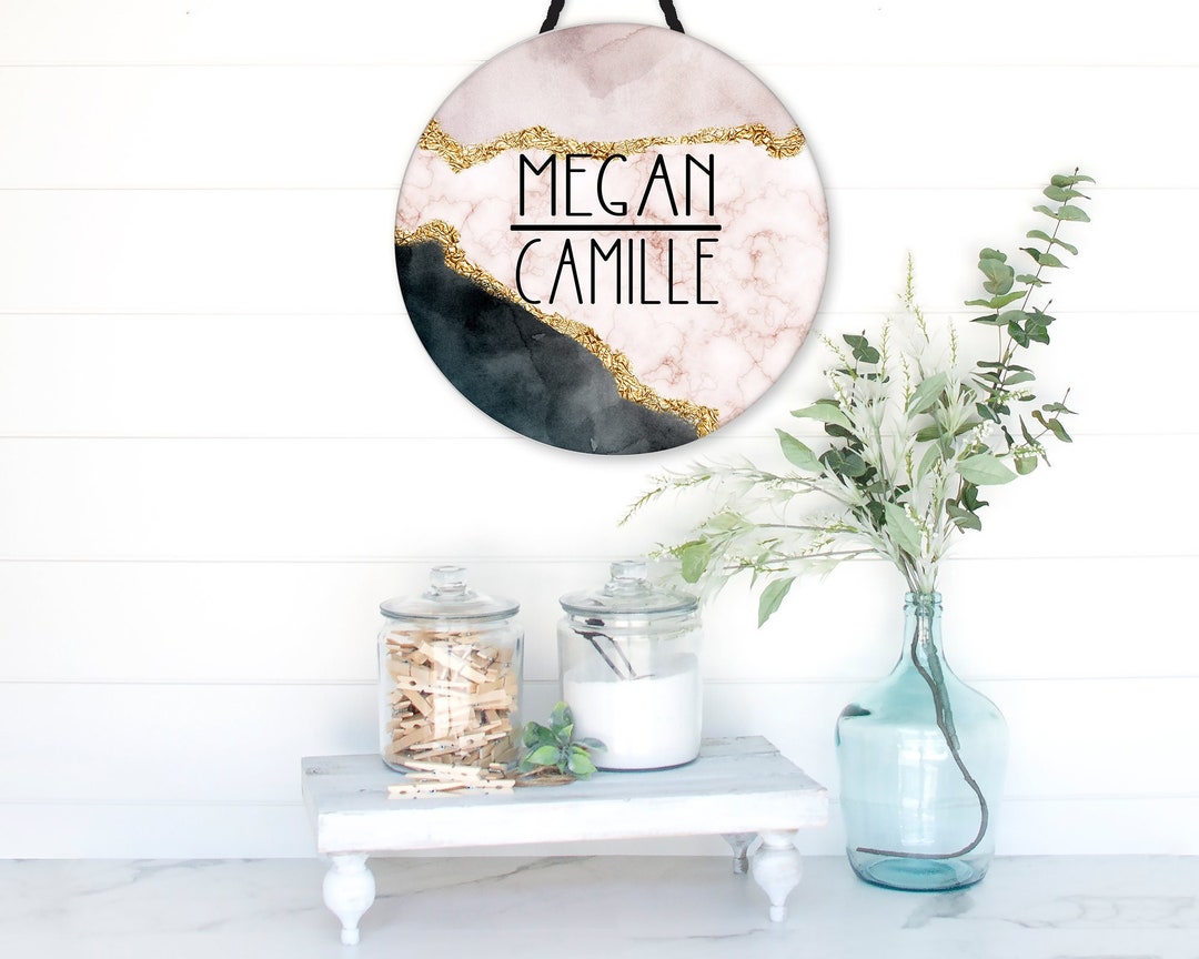 Black Blush and Gold Watercolor Roommates Personalized Sign. Custom