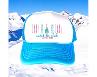 Apres Ski Party Hats | Custom Ski Bachelorette Trucker Hat | birthday favors