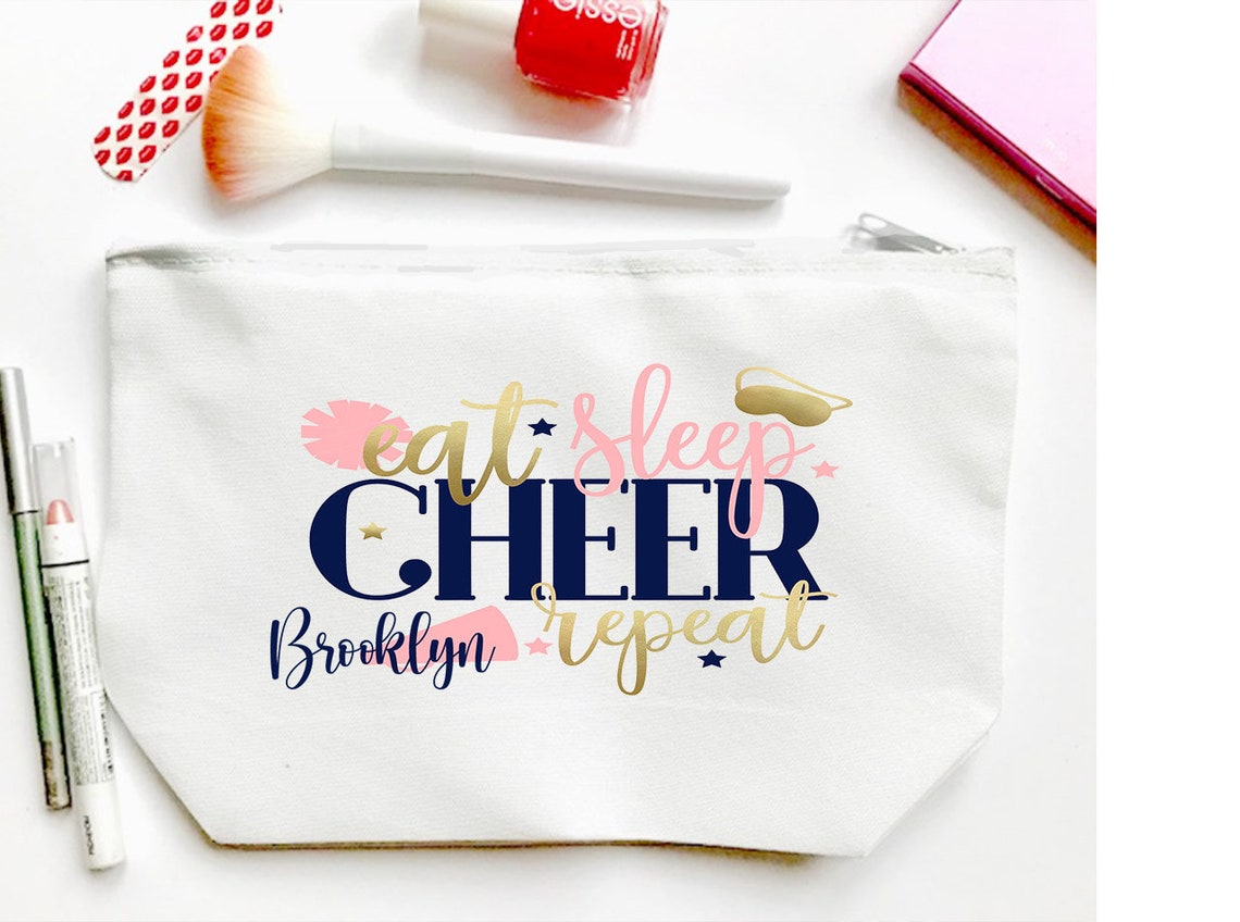 Cheer Personalized Make up Bag. Custom Cheerleading Bag. Etsy