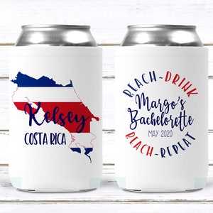 Costa Rica Party Huggers. Costa Rica Vacation Favors. Costa Rica Wedding, Bachelorette or Birthday Party Favors. Personalized Hugger