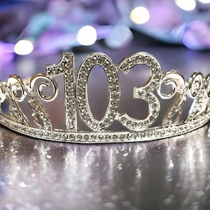 103rd Birthday tiara, Birthday Headband, 103 Birthday Party Tiara, 103 Birthday Crown, 103rd Birthday Party Decoration, 103 gift!