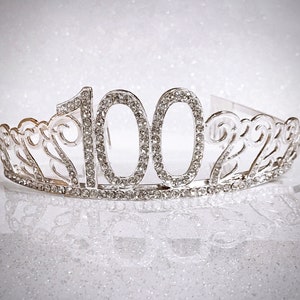 100th Birthday tiara, Birthday Headband, 100 Birthday Party Tiara, 100 Birthday Crown, 100th Birthday Party Decoration, 100 gift!