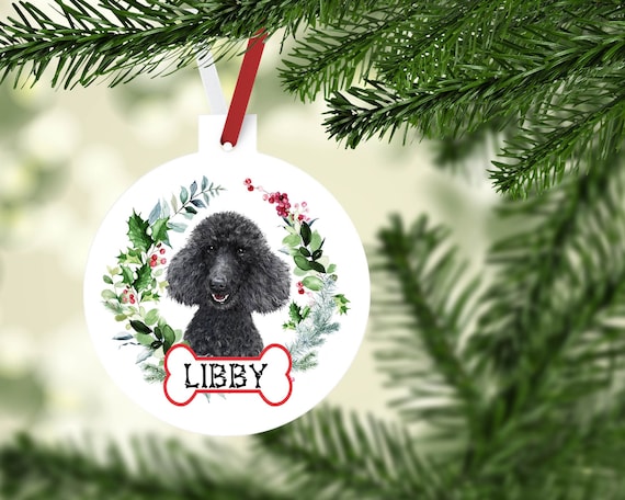 Cream Poodle Ornaments. Personalized Poodle Gift White Poodle