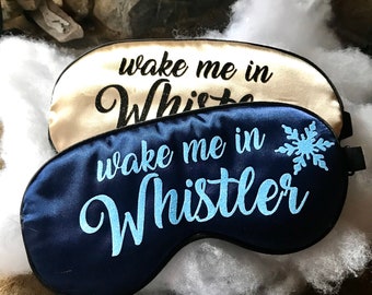 Glitter Whistler Sleep Mask! Whistler Ski Bachelorette or Birthday party FAVORS. Great for hangover bags! Whistler Party Favors.
