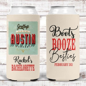 Austin Party Huggers. Austin Bachelorette or Birthday Party Favors. Austin Party Favors. Slim Can Austin Bachelorette Party!