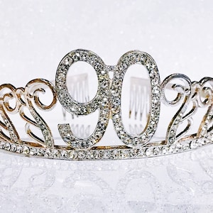 90th Birthday tiara, 90 Crown, Party Decoration, 90th gift!