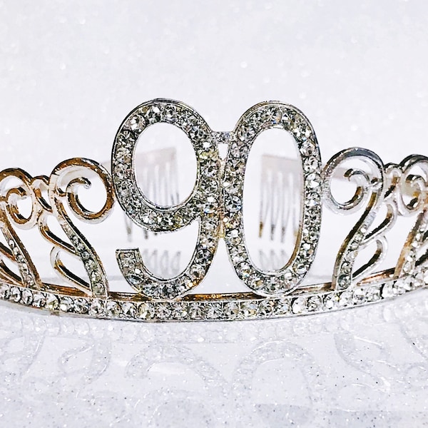 90th Birthday tiara,Birthday Headband, 90 Birthday Party Tiara, 90 Birthday Crown, 90 Birthday Party Decoration, 90th gift!
