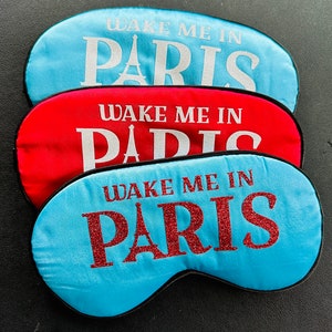 paris sleep mask, paris vacation gifts, paris party favors