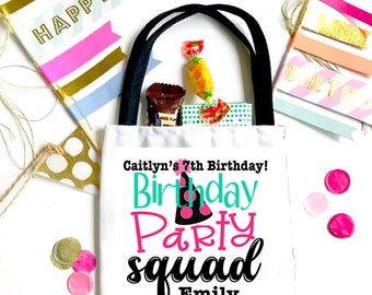 Slumber Party Birthday Favor Bag. EMPTY Birthday Party Favor Bag, Children's Birthday Party favor Bag.