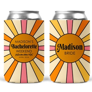 Retro Theme Party Favors. 70s theme 40 50 60 70th Birthday Party Huggers. 70&#39;s Retro Beach Bachelorette. 70&#39;s theme Vacation Party Favors.
