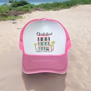 Charleston Party Hat | Beach Bachelorette Trucker Hats | Charleston Bachelorette Hat | Social Club Bachelorette party favors \