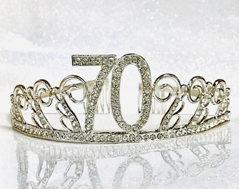 70th Birthday Tiara 70 Birthday Headband 70 Birthday Party Tiara